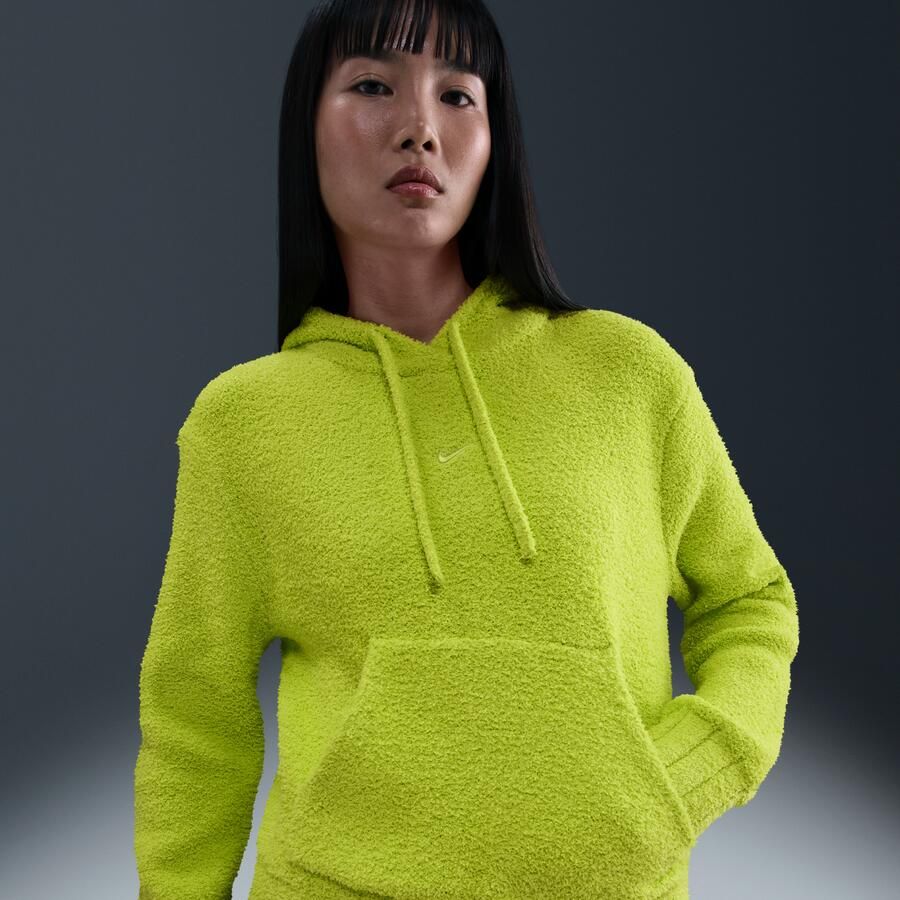 Nike Phoenix Cozy Bouclé ruimvallende knit hoodie voor dames Groen - Foto 4