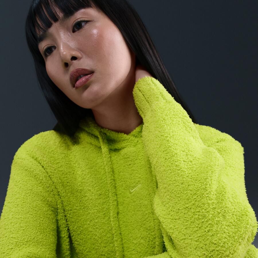 Nike Phoenix Cozy Bouclé ruimvallende knit hoodie voor dames Groen - Foto 2
