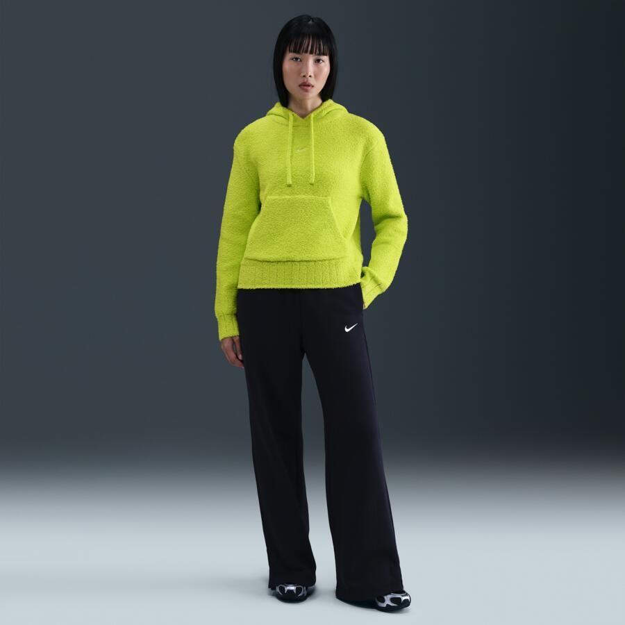 Nike Phoenix Cozy Bouclé ruimvallende knit hoodie voor dames Groen - Foto 3