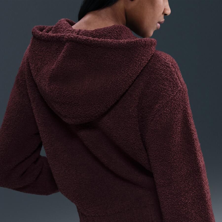 Nike Phoenix Cozy Bouclé ruimvallende knit hoodie voor dames Rood