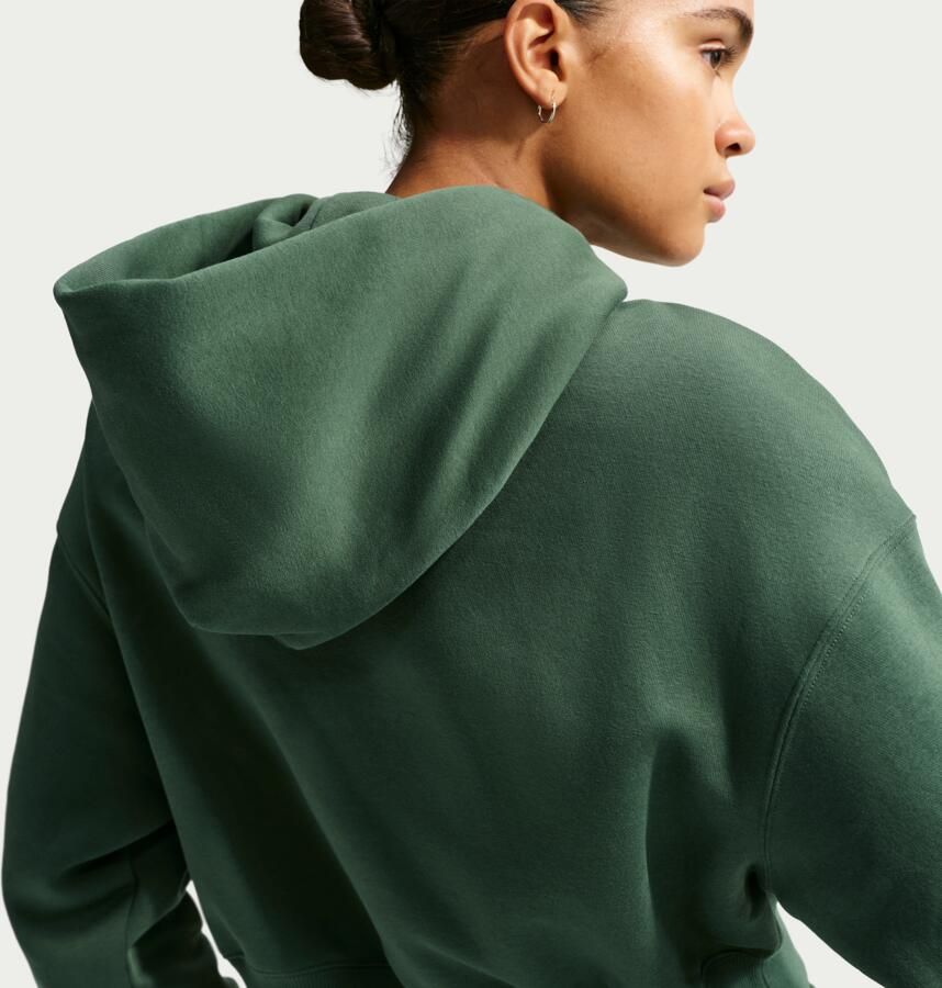 Nike Phoenix Fleece Cropped oversized Henley-hoodie voor dames Groen - Foto 3