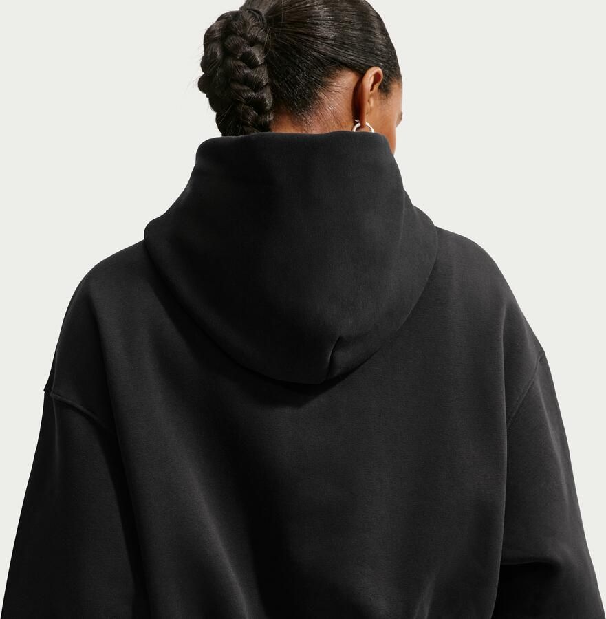 Nike Phoenix Fleece Cropped oversized Henley-hoodie voor dames Zwart - Foto 2