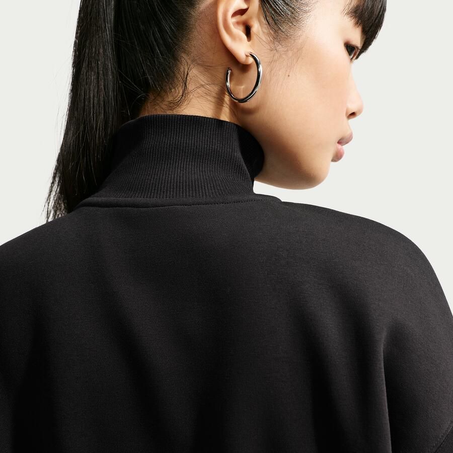Nike Phoenix Fleece cropped sweatshirt met korte rits voor dames Zwart - Foto 4