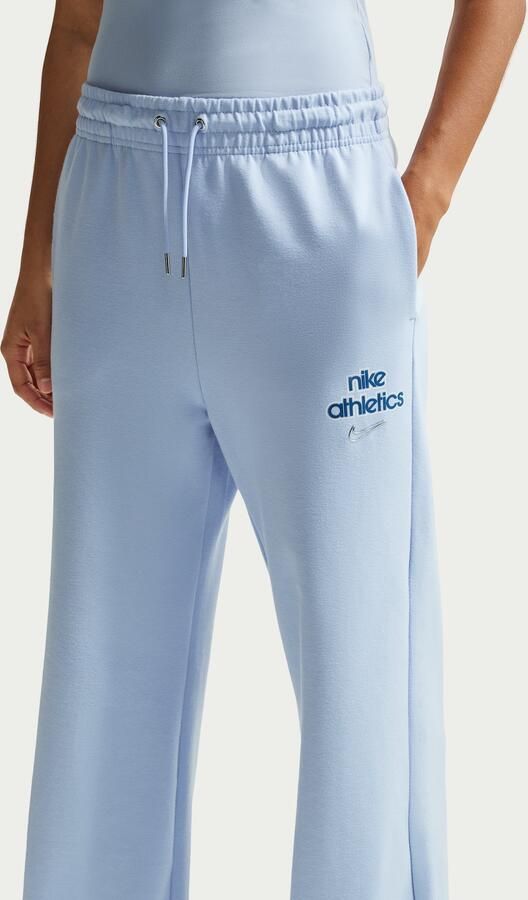 Nike Phoenix Fleece damesbroek met hoge taille en wijde pijpen Blauw - Foto 3