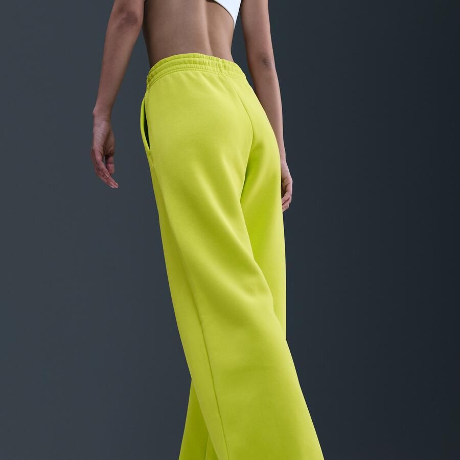 Nike Phoenix Fleece damesbroek met hoge taille en wijde pijpen Groen - Foto 2