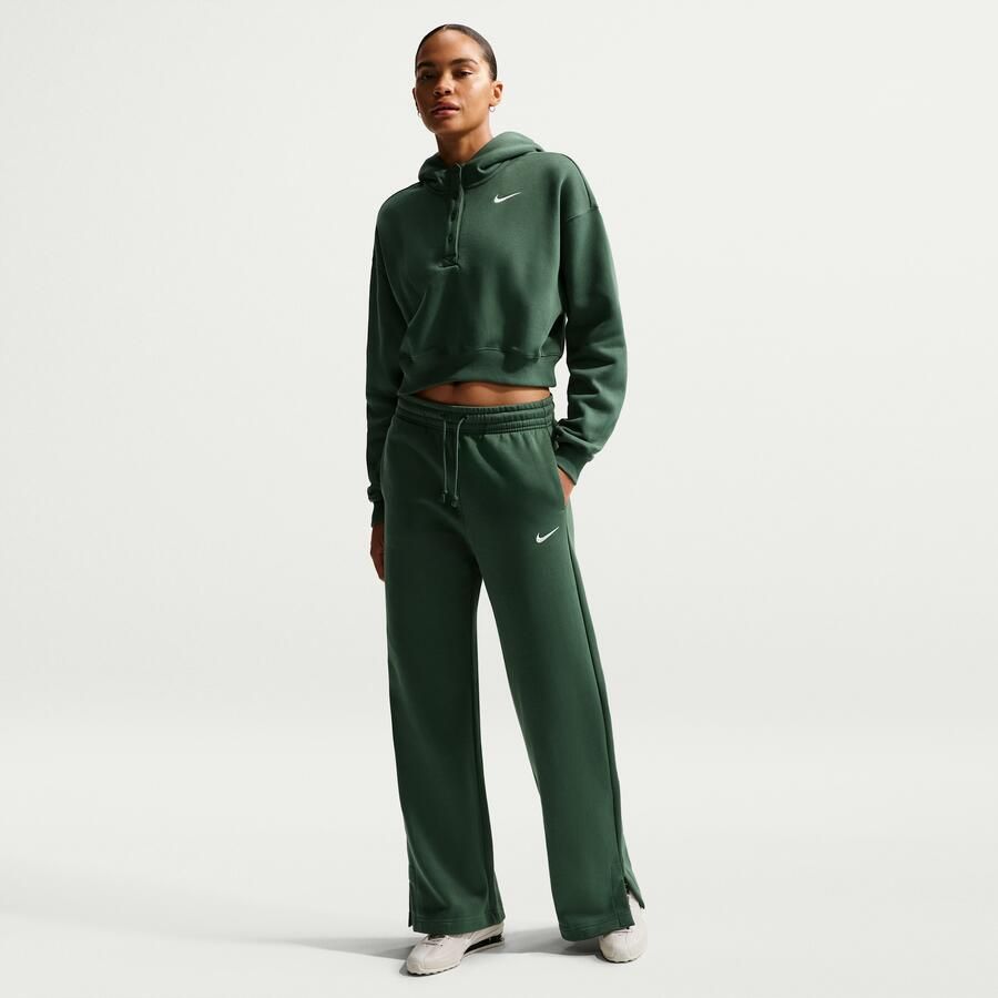 Nike Phoenix Fleece damesbroek met hoge taille en wijde pijpen Groen - Foto 4
