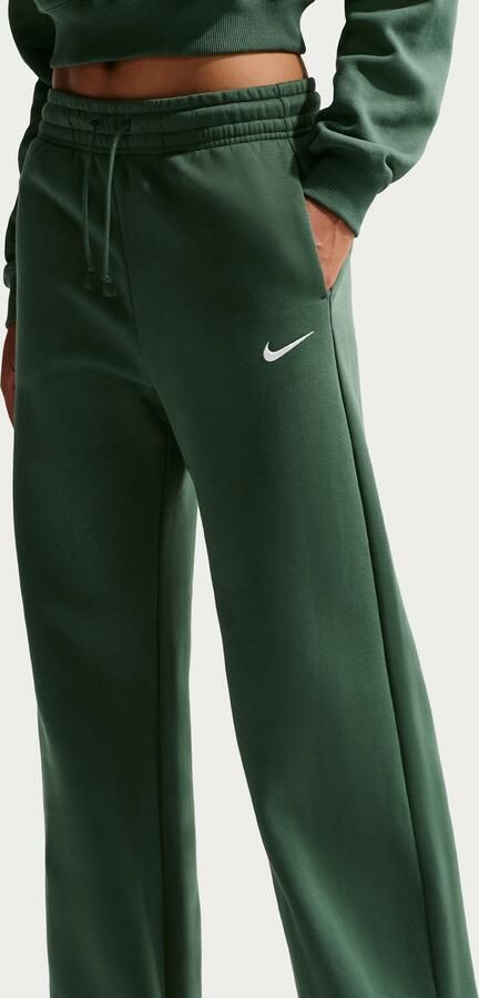 Nike Phoenix Fleece damesbroek met hoge taille en wijde pijpen Groen - Foto 2