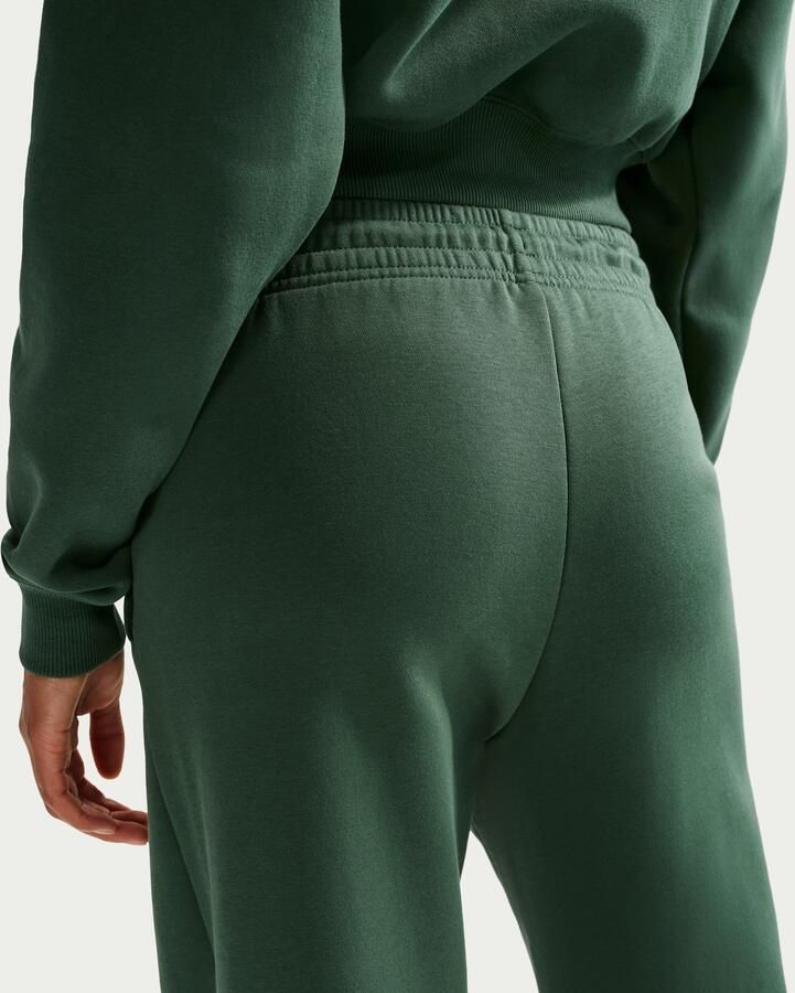 Nike Phoenix Fleece damesbroek met hoge taille en wijde pijpen Groen