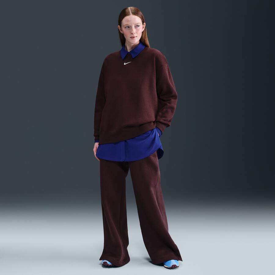Nike Phoenix Fleece damesbroek met hoge taille en wijde pijpen Rood - Foto 3
