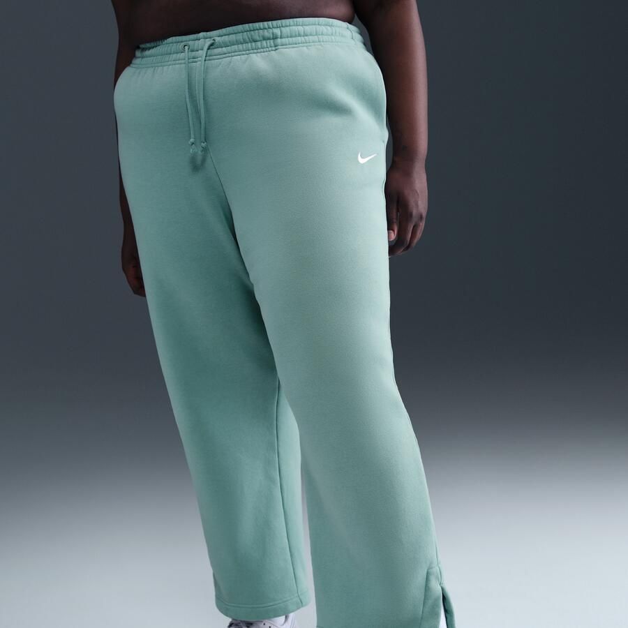 Nike Phoenix Fleece damesbroek met hoge taille (Plus Size) Groen