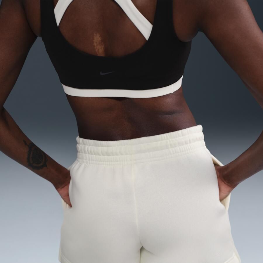 Nike Phoenix Fleece damesshorts met halfhoge taille (10 cm) Wit - Foto 3