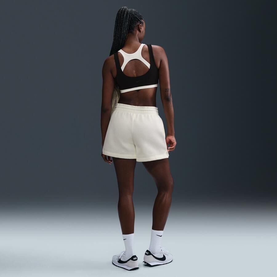 Nike Phoenix Fleece damesshorts met halfhoge taille (10 cm) Wit - Foto 4
