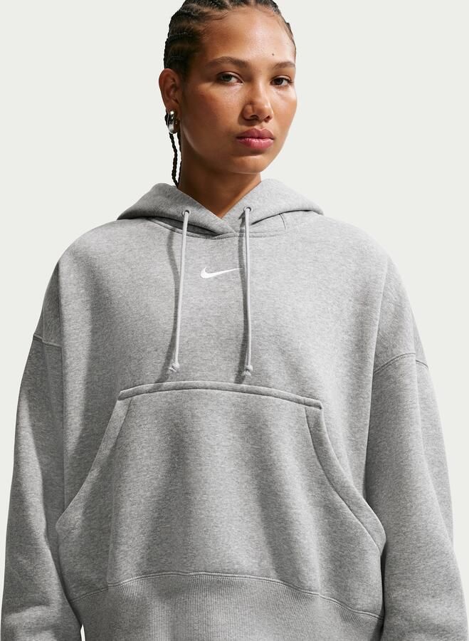 Nike Phoenix Fleece Extra oversized hoodie voor dames Grijs