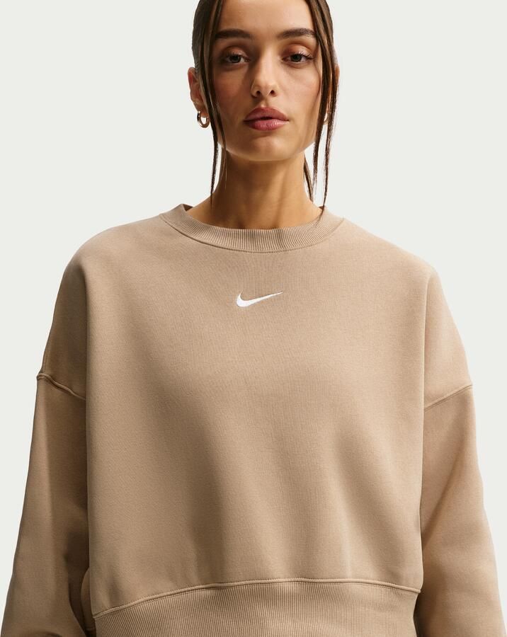 Nike Phoenix Fleece extra oversized sweatshirt met ronde hals voor dames Bruin - Foto 4