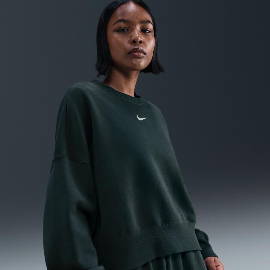 Nike Phoenix Fleece extra oversized sweatshirt met ronde hals voor dames Groen - Foto 4