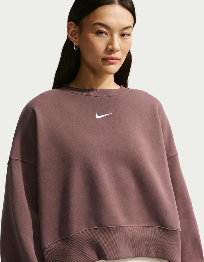 Nike Phoenix Fleece extra oversized sweatshirt met ronde hals voor dames Paars - Foto 4