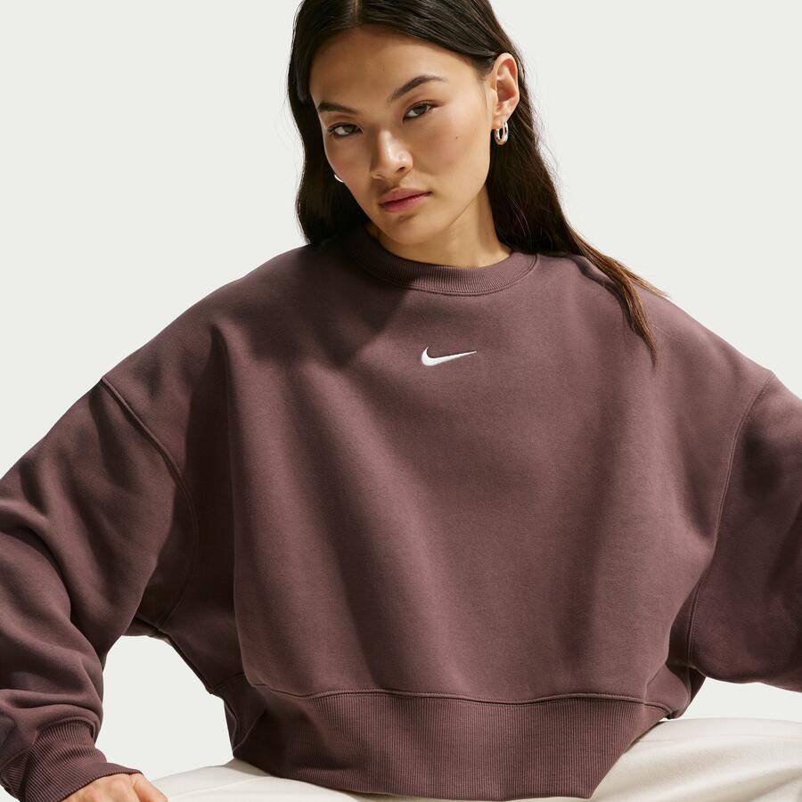 Nike Phoenix Fleece extra oversized sweatshirt met ronde hals voor dames Paars - Foto 2