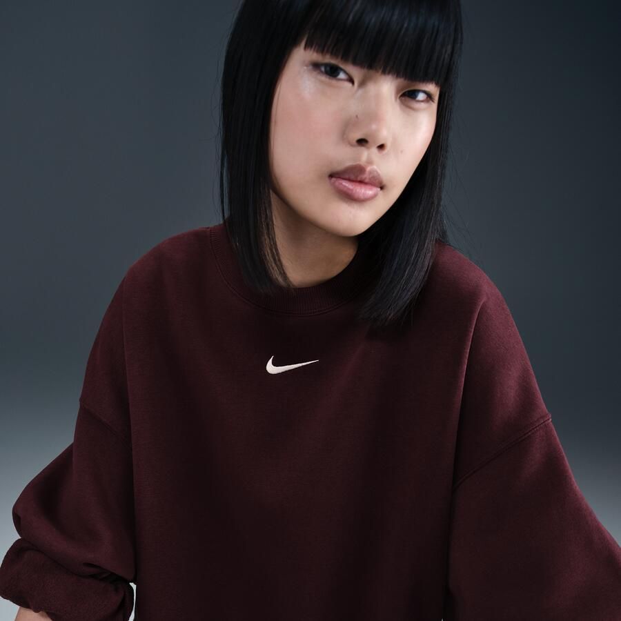 Nike Phoenix Fleece extra oversized sweatshirt met ronde hals voor dames Rood - Foto 2