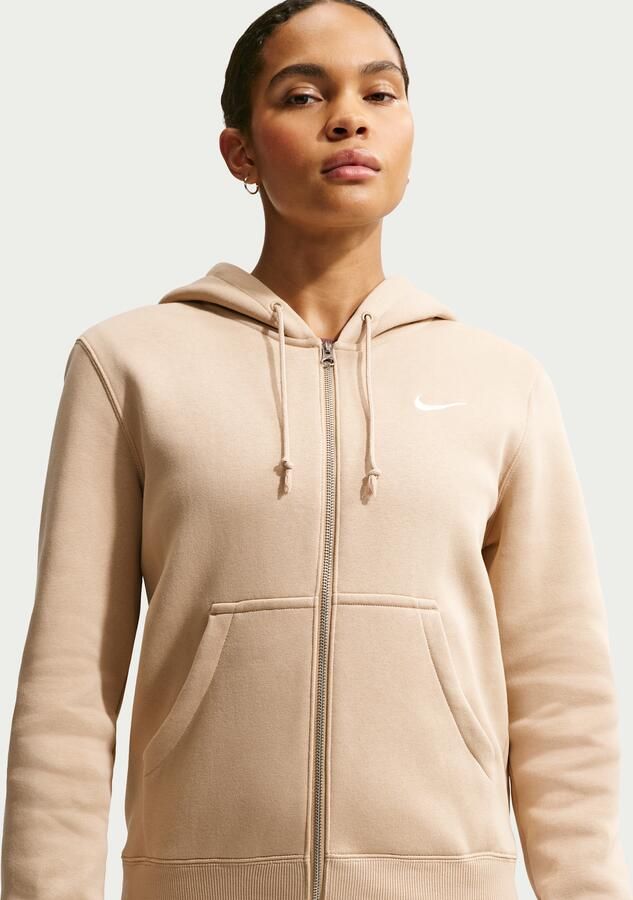 Nike Phoenix Fleece hoodie met rits voor dames Bruin - Foto 4