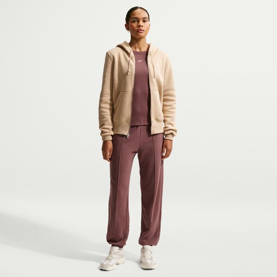 Nike Phoenix Fleece hoodie met rits voor dames Bruin - Foto 2