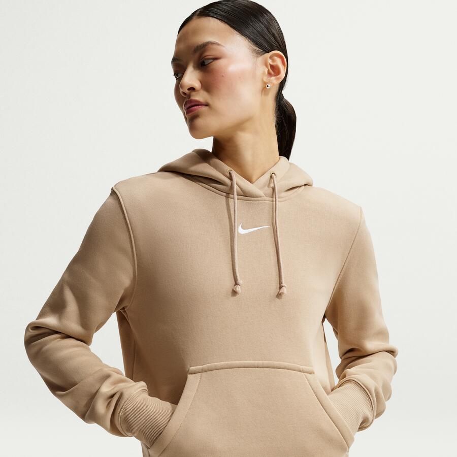 Nike Phoenix Fleece hoodie voor dames Bruin - Foto 4