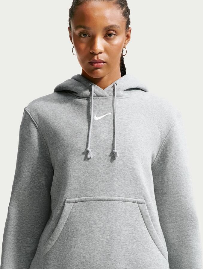 Nike Phoenix Fleece hoodie voor dames Grijs