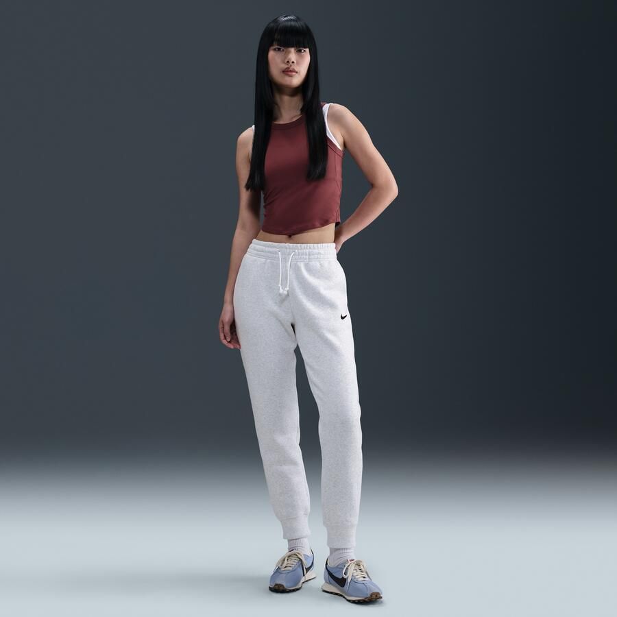 Nike Phoenix Fleece joggingbroek met halfhoge taille voor dames Bruin - Foto 3