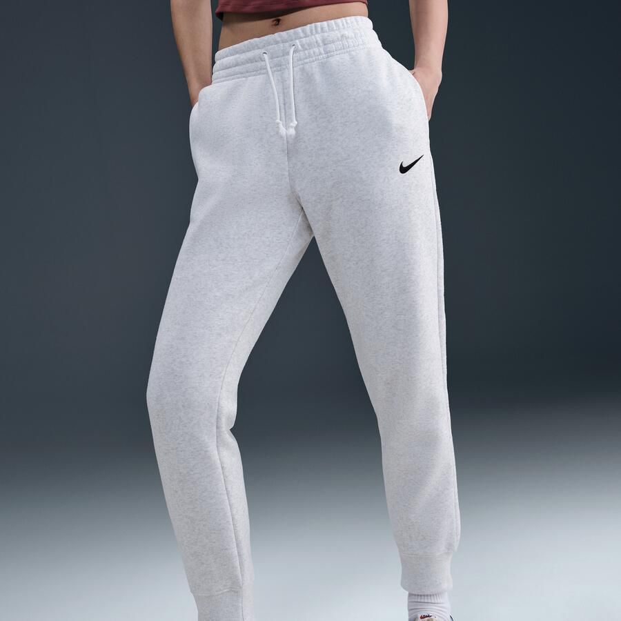 Nike Phoenix Fleece joggingbroek met halfhoge taille voor dames Bruin