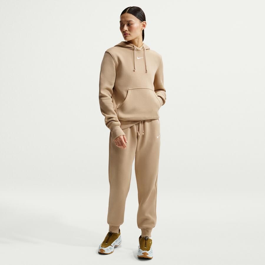 Nike Phoenix Fleece joggingbroek met halfhoge taille voor dames Bruin - Foto 4