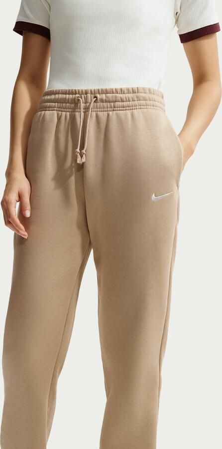 Nike Phoenix Fleece joggingbroek met halfhoge taille voor dames Bruin - Foto 3