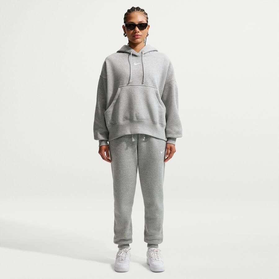 Nike Phoenix Fleece joggingbroek met halfhoge taille voor dames Grijs