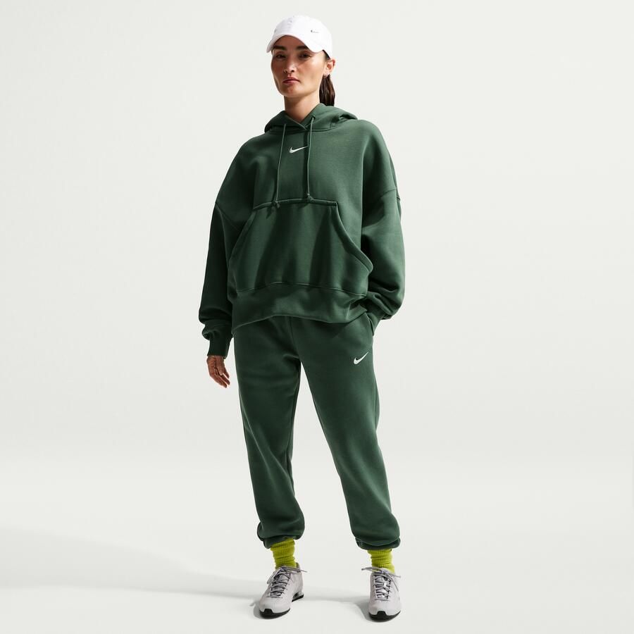 Nike Phoenix Fleece joggingbroek met halfhoge taille voor dames Groen - Foto 4
