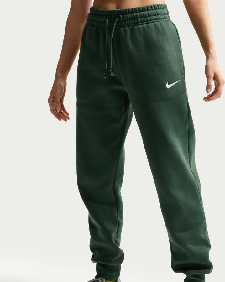 Nike Phoenix Fleece joggingbroek met halfhoge taille voor dames Groen - Foto 3