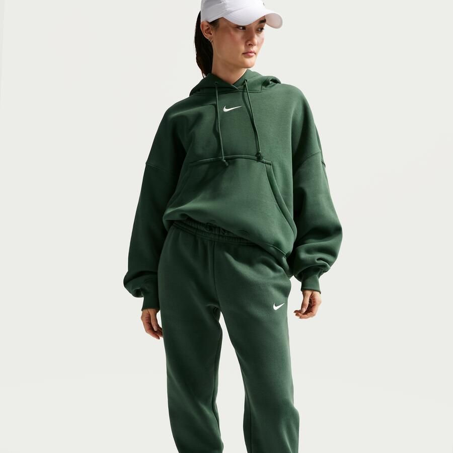 Nike Phoenix Fleece joggingbroek met halfhoge taille voor dames Groen - Foto 2