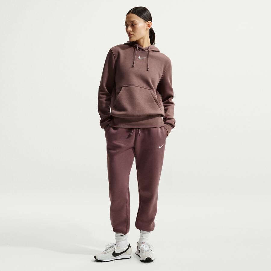 Nike Phoenix Fleece joggingbroek met halfhoge taille voor dames Paars - Foto 4