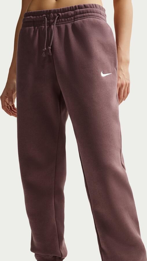 Nike Phoenix Fleece joggingbroek met halfhoge taille voor dames Paars - Foto 2