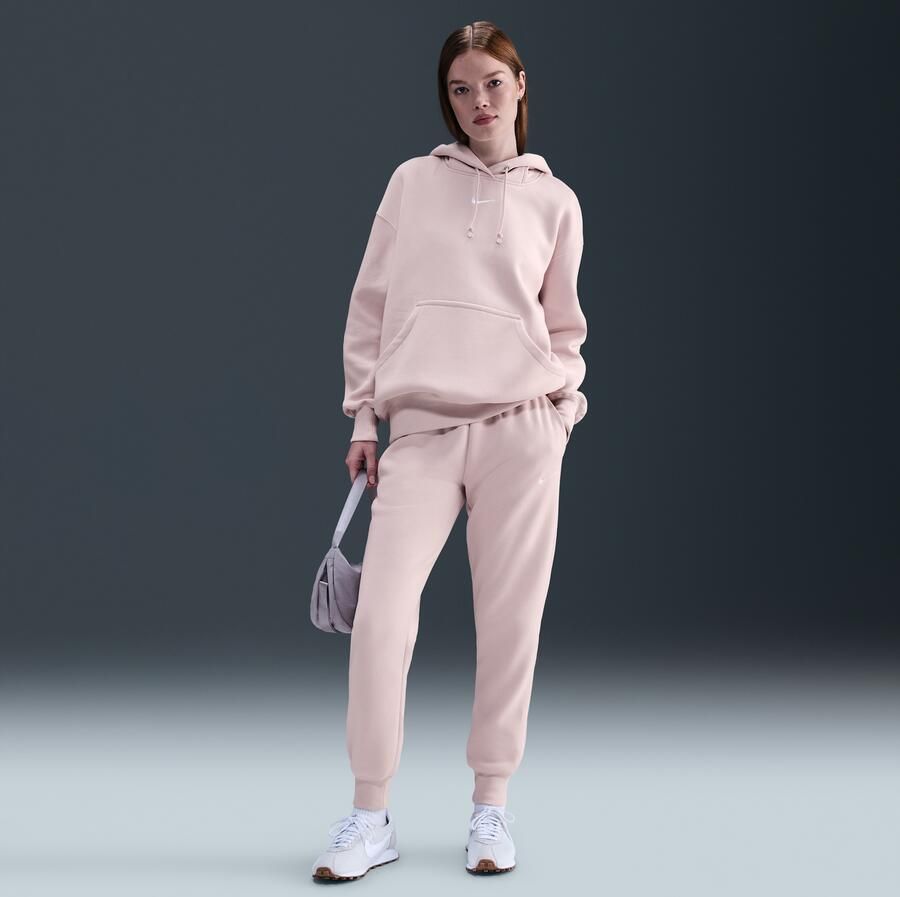 Nike Phoenix Fleece joggingbroek met halfhoge taille voor dames Roze - Foto 4