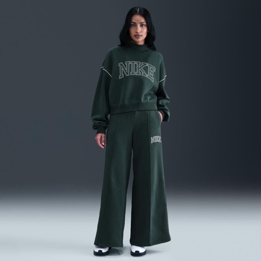 Nike Phoenix Fleece joggingbroek met wijde pijpen voor dames Groen - Foto 4