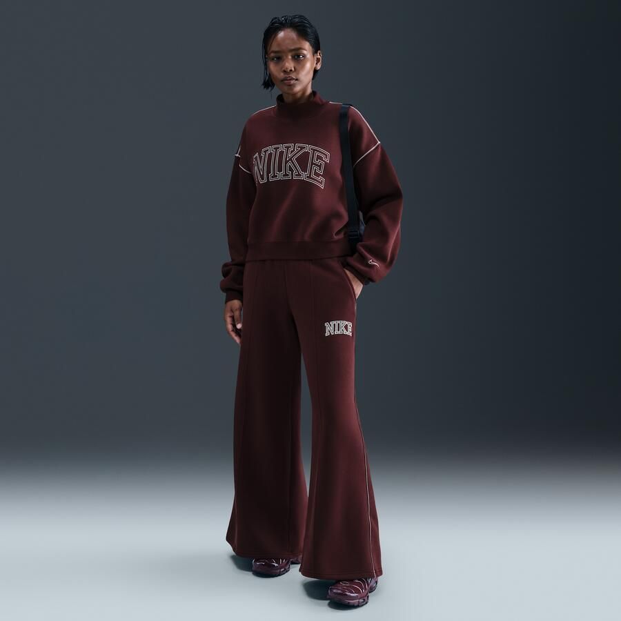 Nike Phoenix Fleece joggingbroek met wijde pijpen voor dames Rood - Foto 4