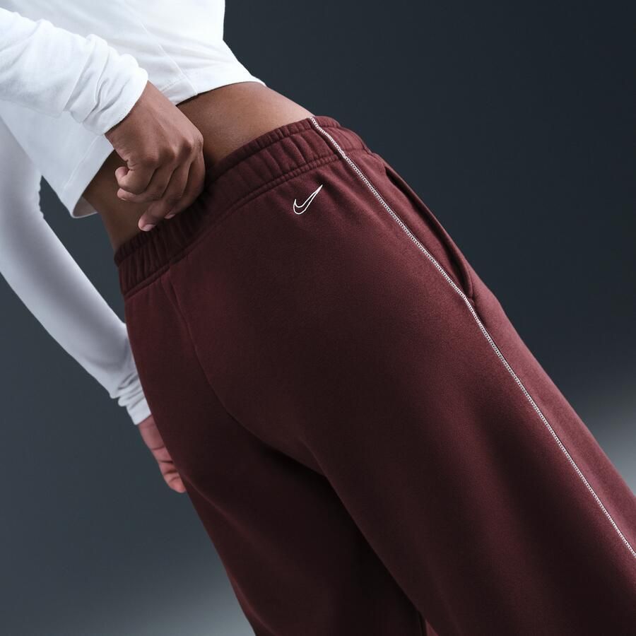 Nike Phoenix Fleece joggingbroek met wijde pijpen voor dames Rood - Foto 2