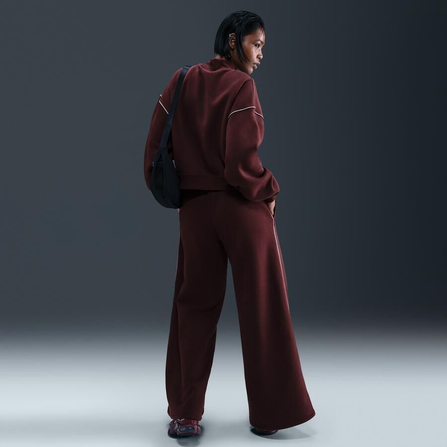 Nike Phoenix Fleece joggingbroek met wijde pijpen voor dames Rood - Foto 3