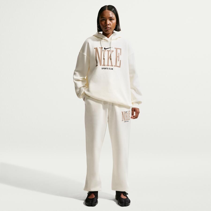 Nike Phoenix Fleece oversized damesjoggingbroek met hoge taille Wit