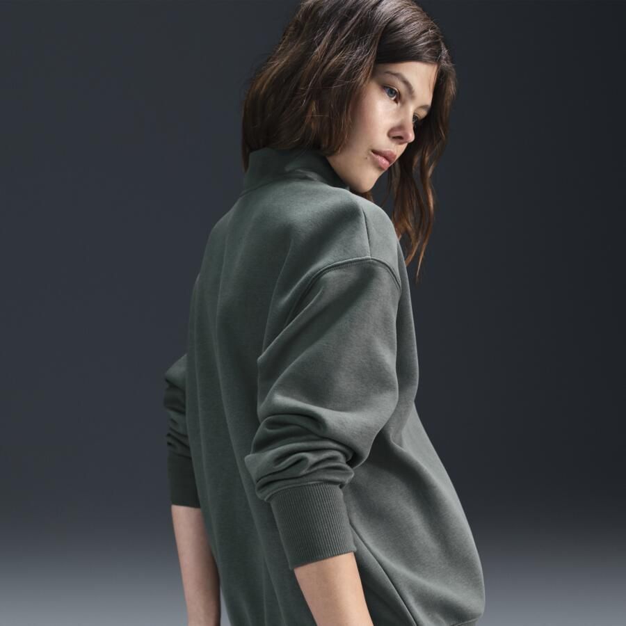 Nike Sportswear Phoenix Fleece oversized damestop met logo en korte rits voor dames Groen - Foto 4