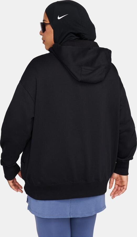 Nike Phoenix Fleece Oversized fleecehoodie met rits over de hele lengte voor dames Zwart - Foto 7