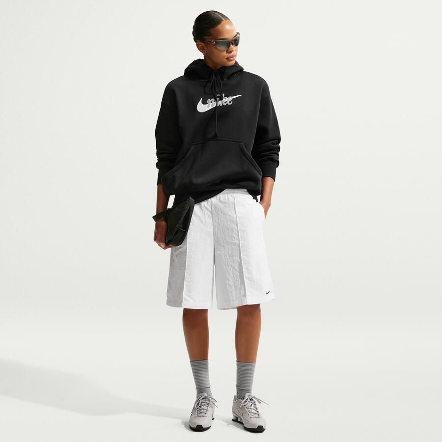 Nike Phoenix Fleece oversized hoodie met logo voor dames Zwart