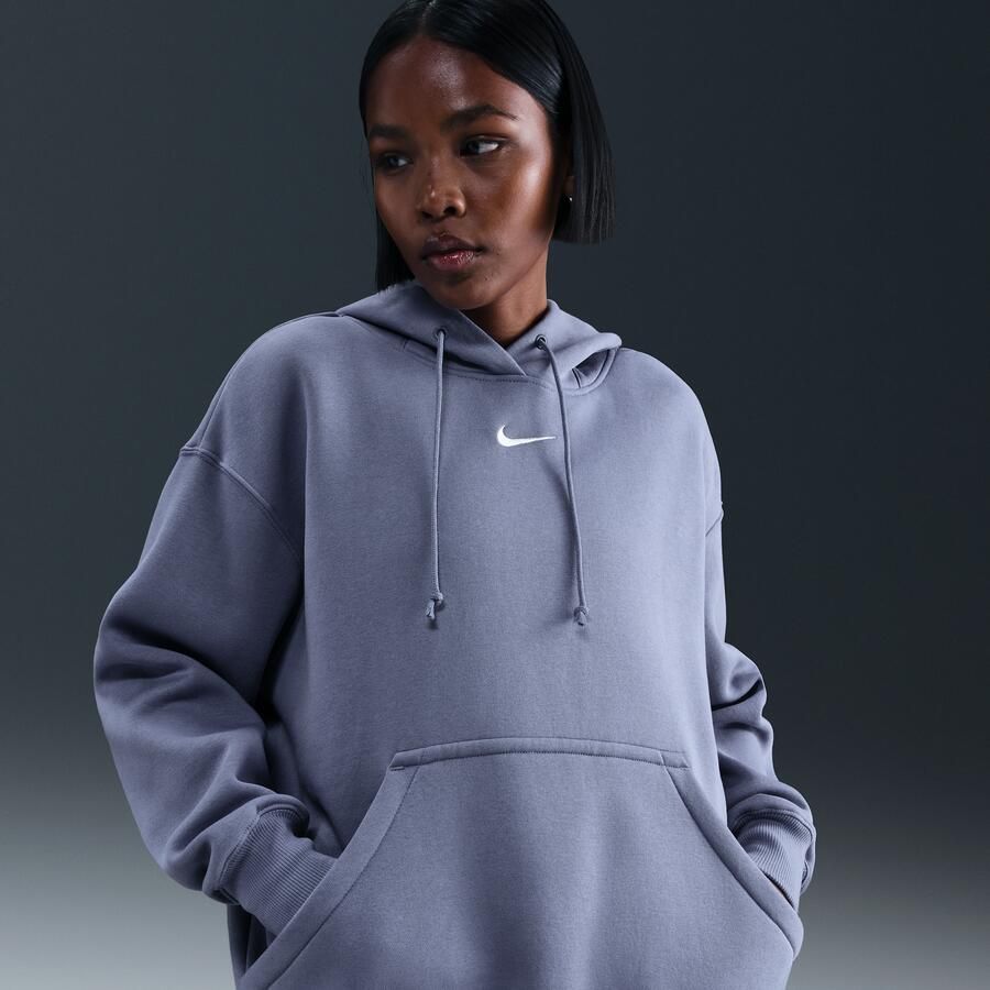 Nike Phoenix Fleece Oversized hoodie voor dames Blauw - Foto 4