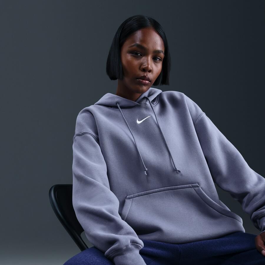 Nike Phoenix Fleece Oversized hoodie voor dames Blauw - Foto 2
