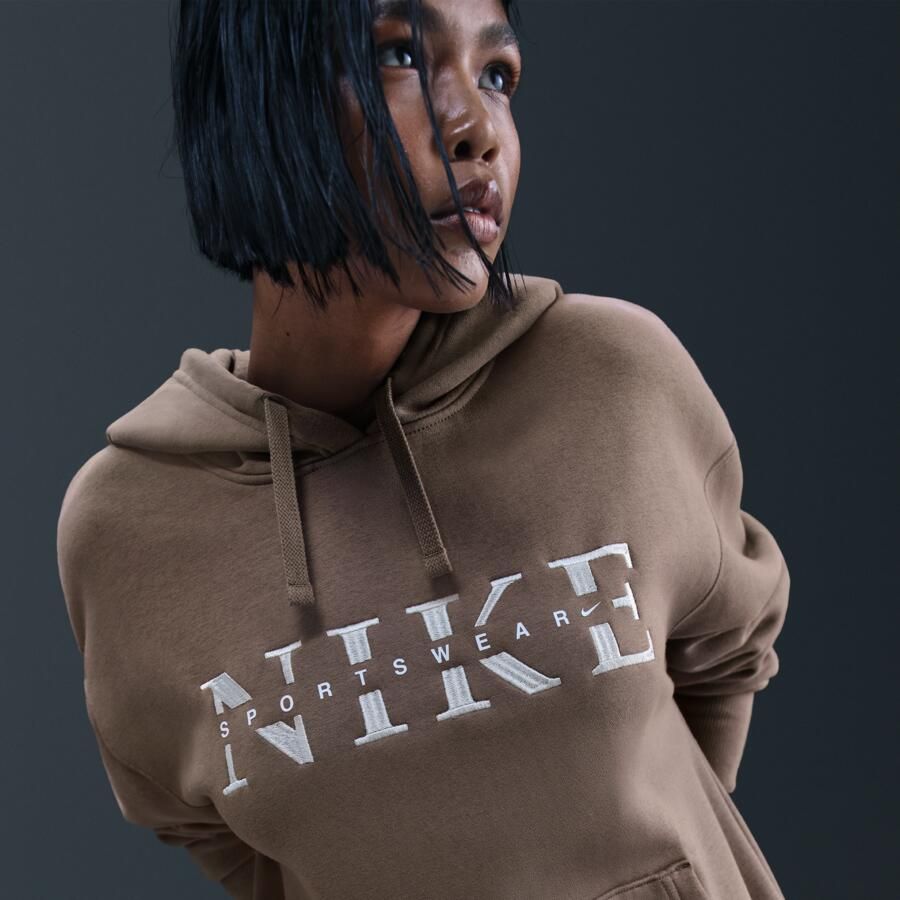 Nike Phoenix Fleece Oversized hoodie voor dames Bruin - Foto 2