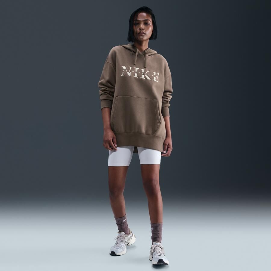 Nike Phoenix Fleece Oversized hoodie voor dames Bruin - Foto 3
