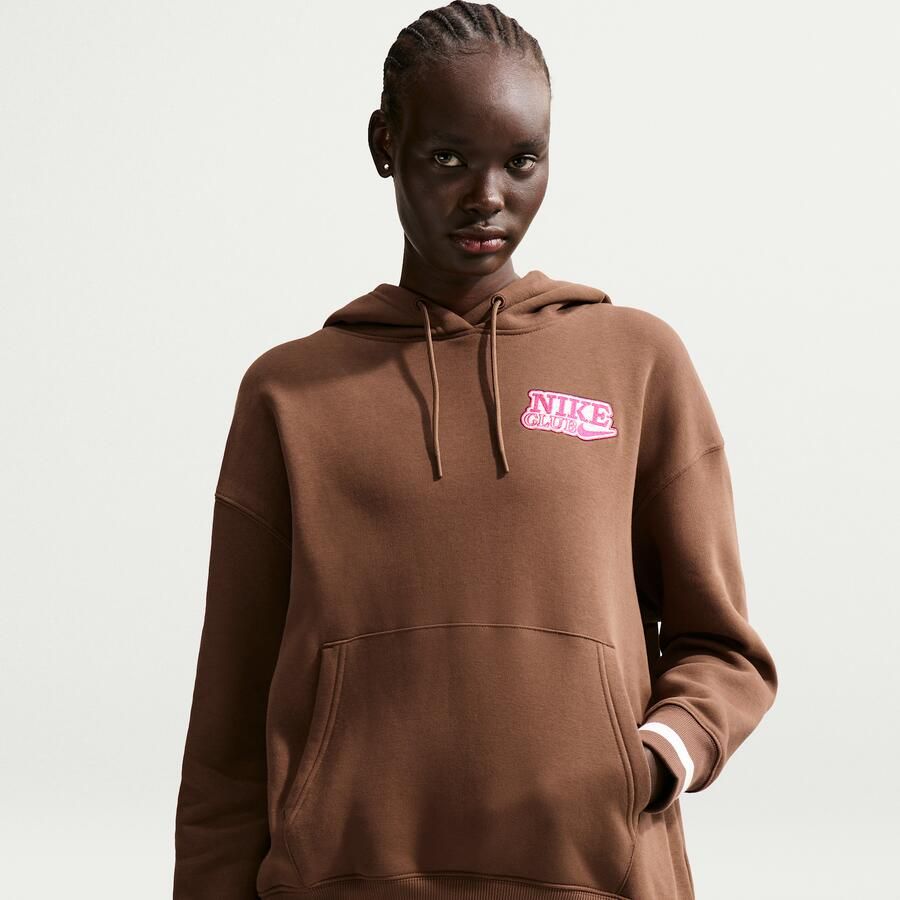 Nike Phoenix Fleece Oversized hoodie voor dames Bruin - Foto 4
